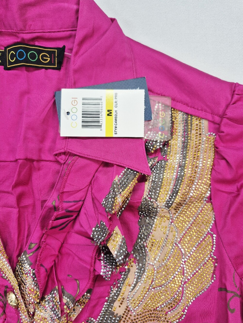 COOGI Couture Vtg Button Up Embelished Dress Women's Medium Eagle NWT Flaws - Picture 8 of 16